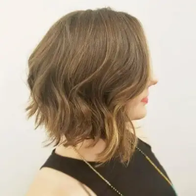 Modern Wavy Asymmetrical Bob