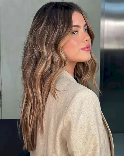Professional Honey Brown Balayage for Long Hair