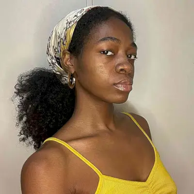 Easy Afro Hairstyle with Scarf for Festivals