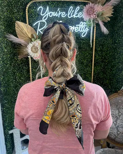 Festival Pull-Through Braided Bandana Style for Long Hair