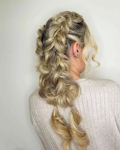 Festival Double Pull-Through Dutch Braids for Long-Length Tresses