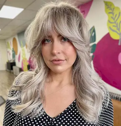 Medium Soft Shag with Disco Heavy Bangs