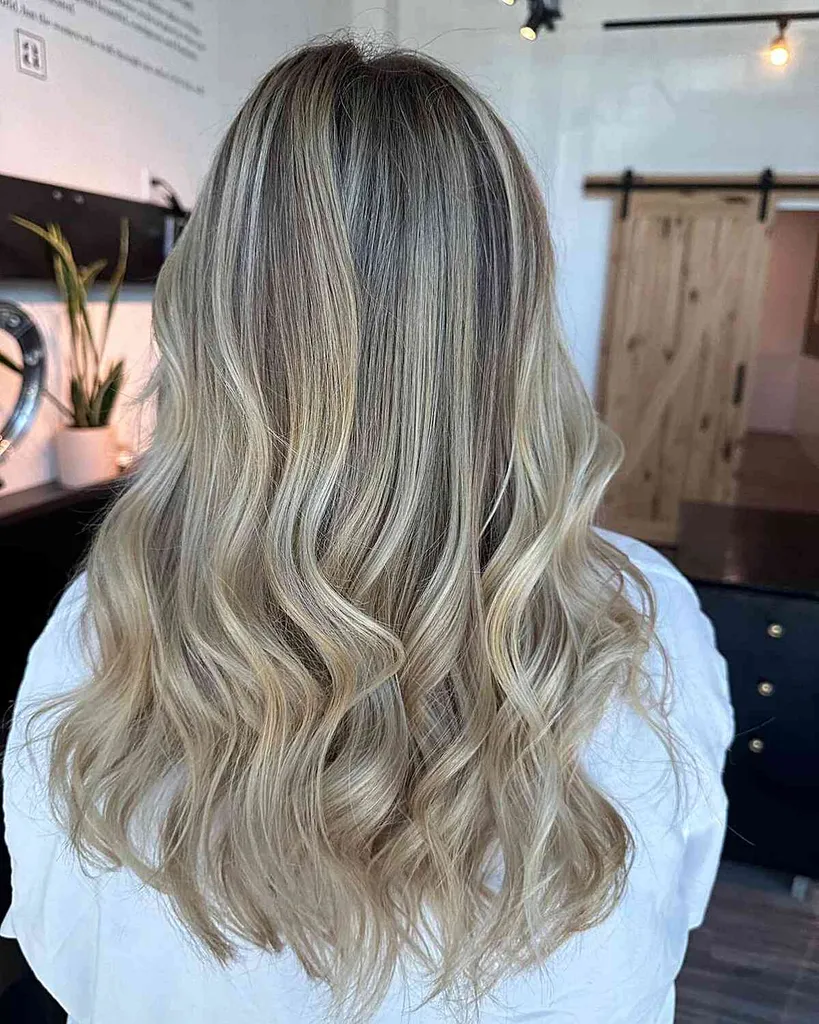 עיטורי אבק לשיער גלי עם שורשי אמצע הגב' title=