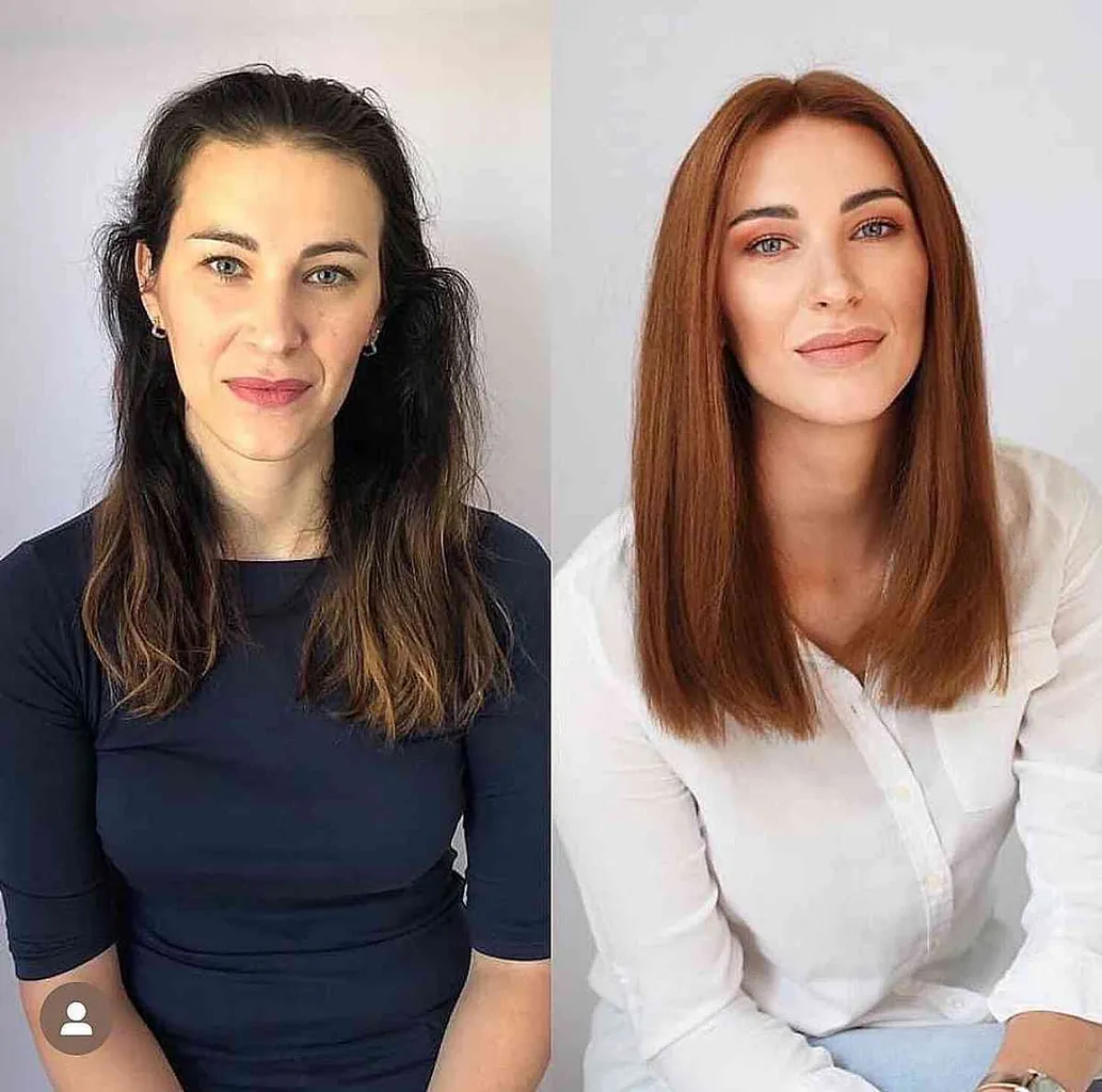 Osupljiv temno bakreno eleganten kroj za dolge obraze' title=