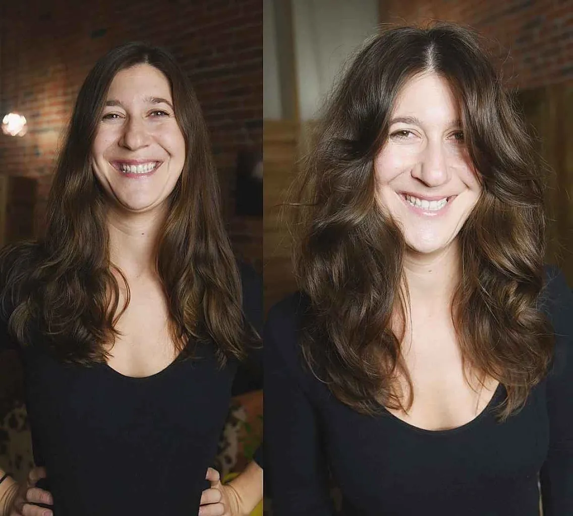 laskav srednje dolg kroj za daljši obraz' title=