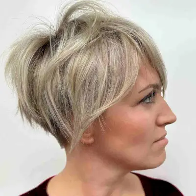 Layered Blonde Bixie Style