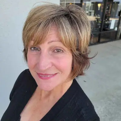 Feathered Bixie with Bangs for Women Over 50