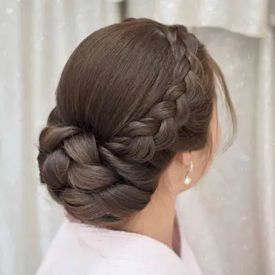 Medieval Sleek Low Bun and Braid