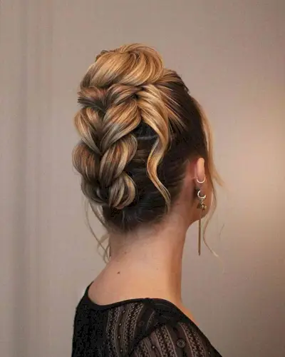 Medieval-Style Inverted Loose Braid Updo