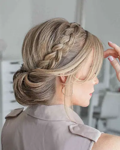 Medieval Modern Chignon with Face Frame and Braid