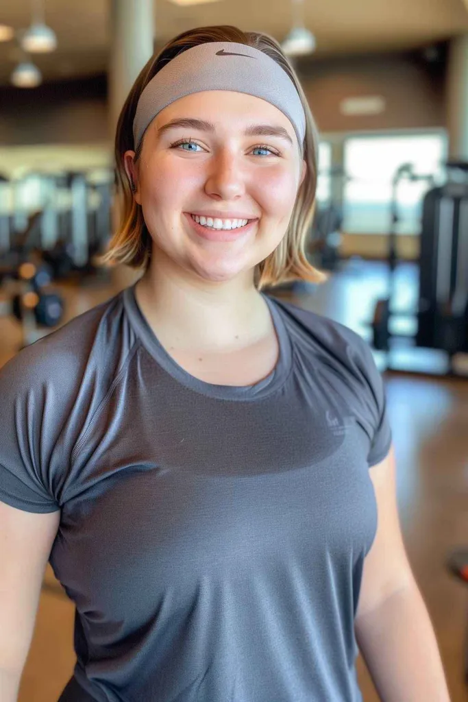 Kratki lasje s pričesko z naglavnim trakom za vadbo v telovadnici' title=