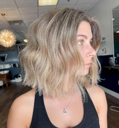 Summertime Long Blunt Bob with Subtle Waves