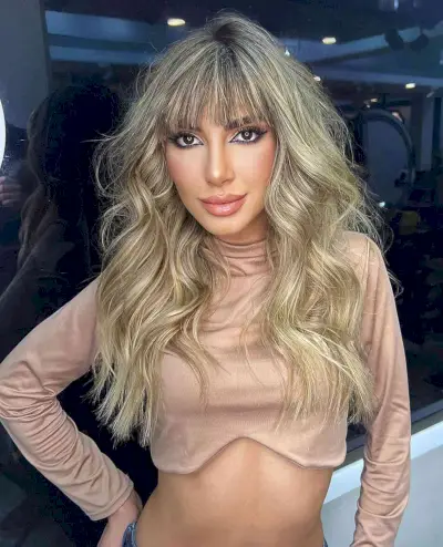 Long-Length Haircut with Full Bangs for Summer