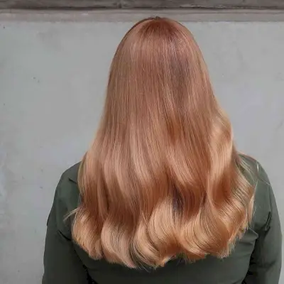 Summertime Mid Back-Length Hair with Strawberry Blonde Color