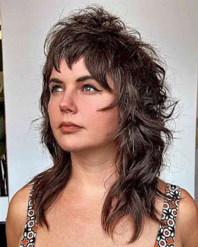 Mid-Length 80s Shaggy Mullet with Messy Layers