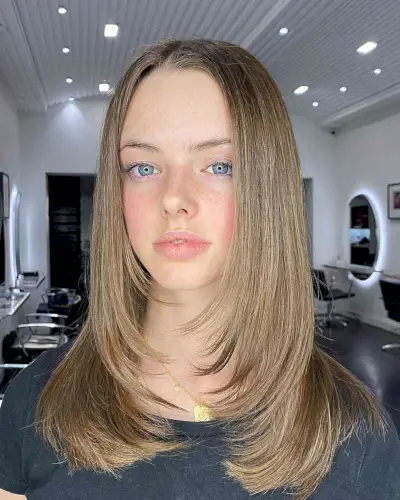 Straight Face-Framing Medium Layered Rachel Cut