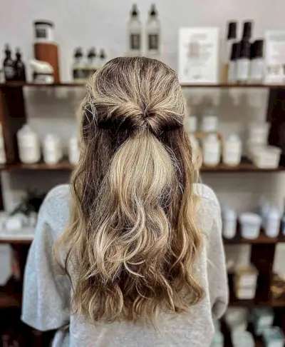 Easy Half Twist Hairstyle for Mid-length Graduation Hair Idea
