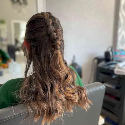 Half Dutch Braid Graduation Hairstyle for Mid-Long Cut