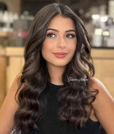 Center-Parted Medium Wavy Hair for Graduation