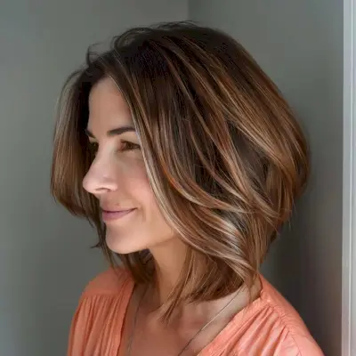 The coolest mid-length stacked bob for thin hair