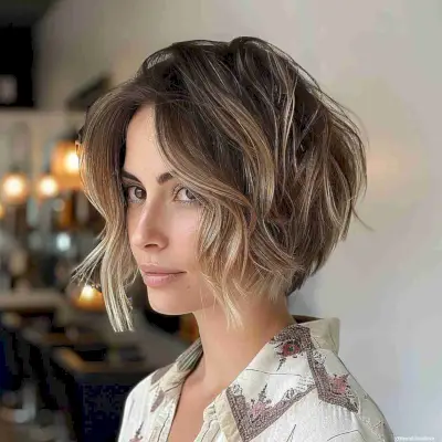The greatest tousled angle bob for thin hair