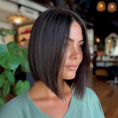Long Angled Bob or Lob for Thin Hair