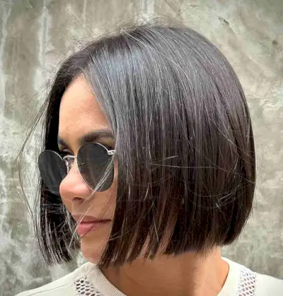 Chin-Length Blunt Haircut for thin hair
