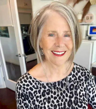 Face-Framing Layered Long A-line Bob on thinning hair