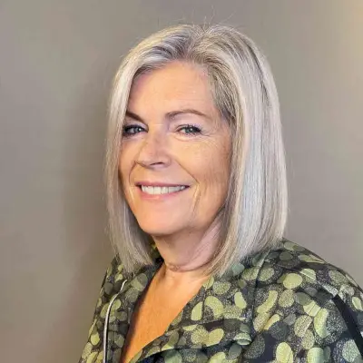 Soft Long Bob for Older Women with Straight Hair