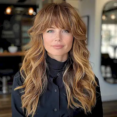 70s Layering with Bangs for Thick Hair