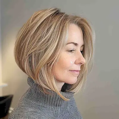 The Polished Angled Bob for Women with Thick hair