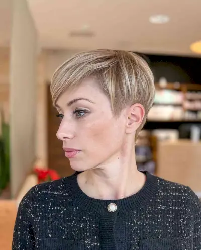 Dirty Blonde Pixie with an Undercut for Fine Straight Hair