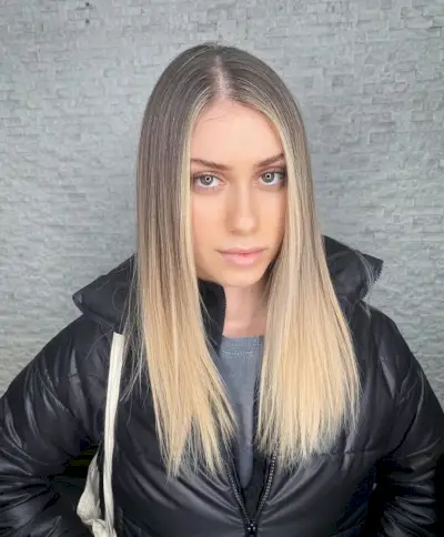 Sleek Mid-Length Hair with Jagged Ends