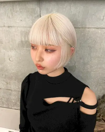 Jaw-Length Bob with Blunt Bangs