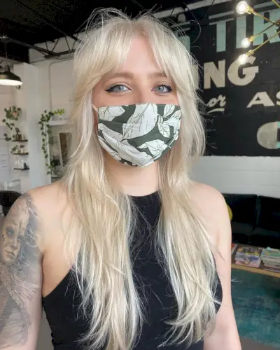 Long Shag with Curtain Bangs