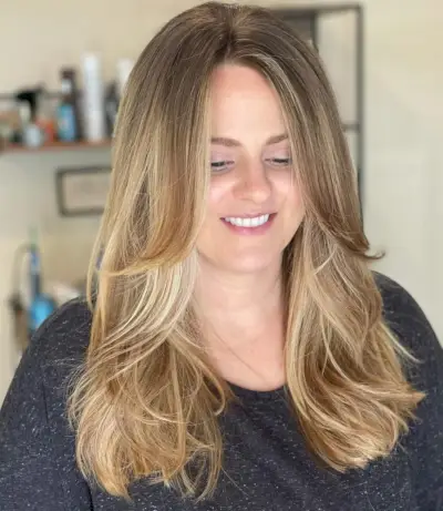 Straight shag with curtain bangs