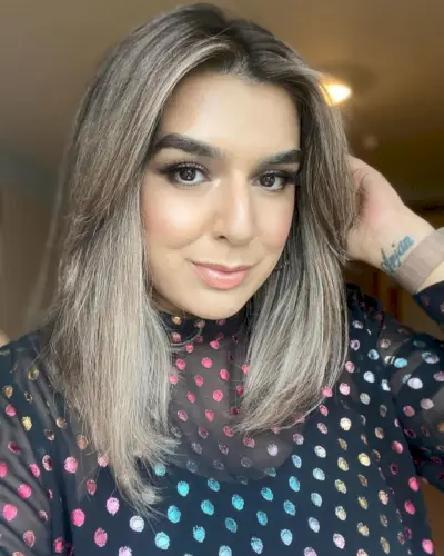 Middle-part bangs for straight hair