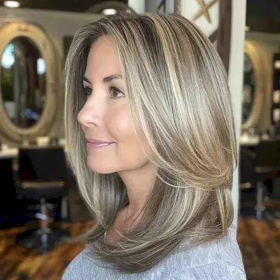 Blended Mocha Hairstyle for Fine-Haired Women