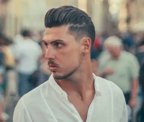 Pompadour Taper Fade Zijdeel Heren