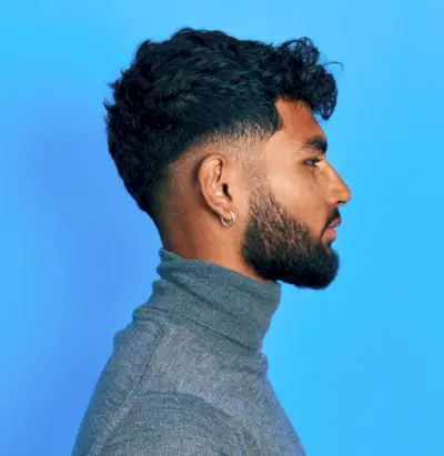 カーリートップローフェードヘアカット