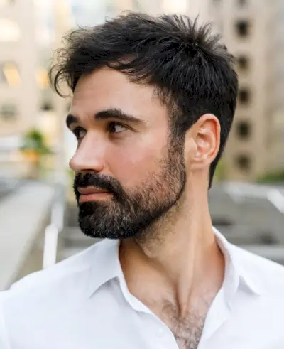 Tekstureret afgrøde kantede frynser mænd