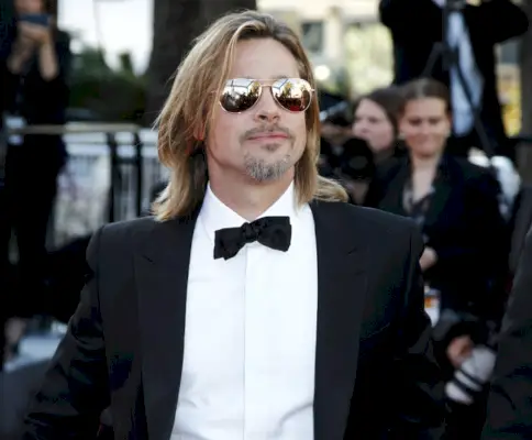 Brad Pitt Tuxedo Aviator Solbriller Langt Hår 2012