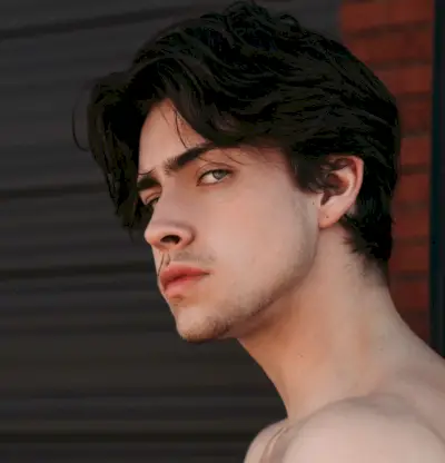 Cheveux Foncés Hommes Noir De Jais