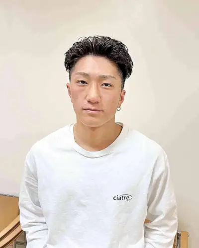 Shaved Sides and Curly Top for Men