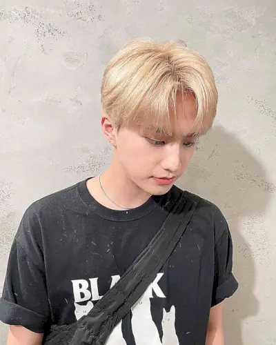 Kpop Blonde Two Block Haircut for Young Gents