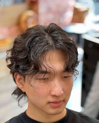 Kpop Wavy Wolf Cut on Men