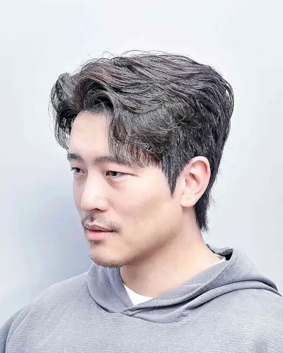 Korean-Inspired Soft Layered Cut with Off Center Part for Guys