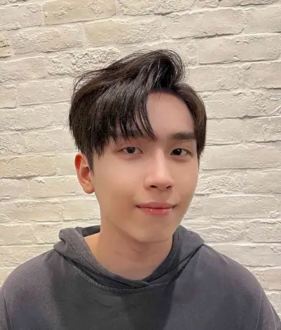 Kpop Side Part Style with Side Bangs for Young Men