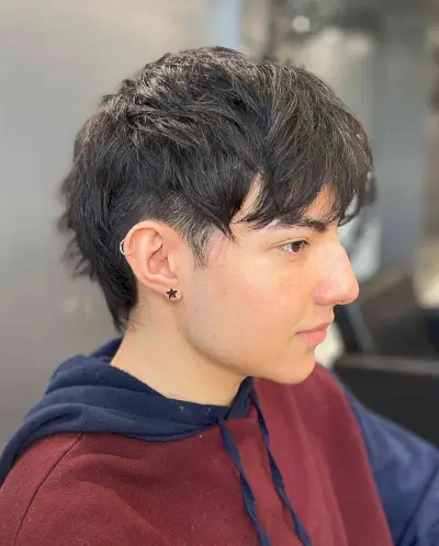 Kpop-Inspired Textured Fohawk Fade on Young Guys
