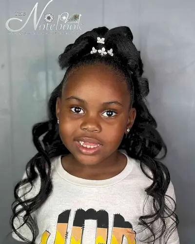Long Half-Up Weave Hair with Big Curls for Your Cute Daughter